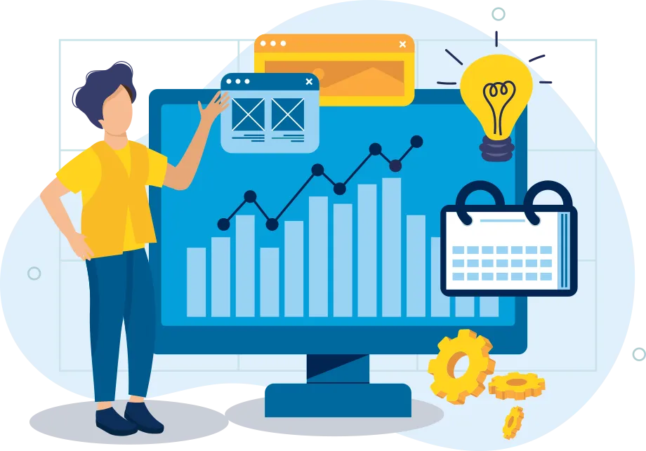 Graphic illustrating data analysis